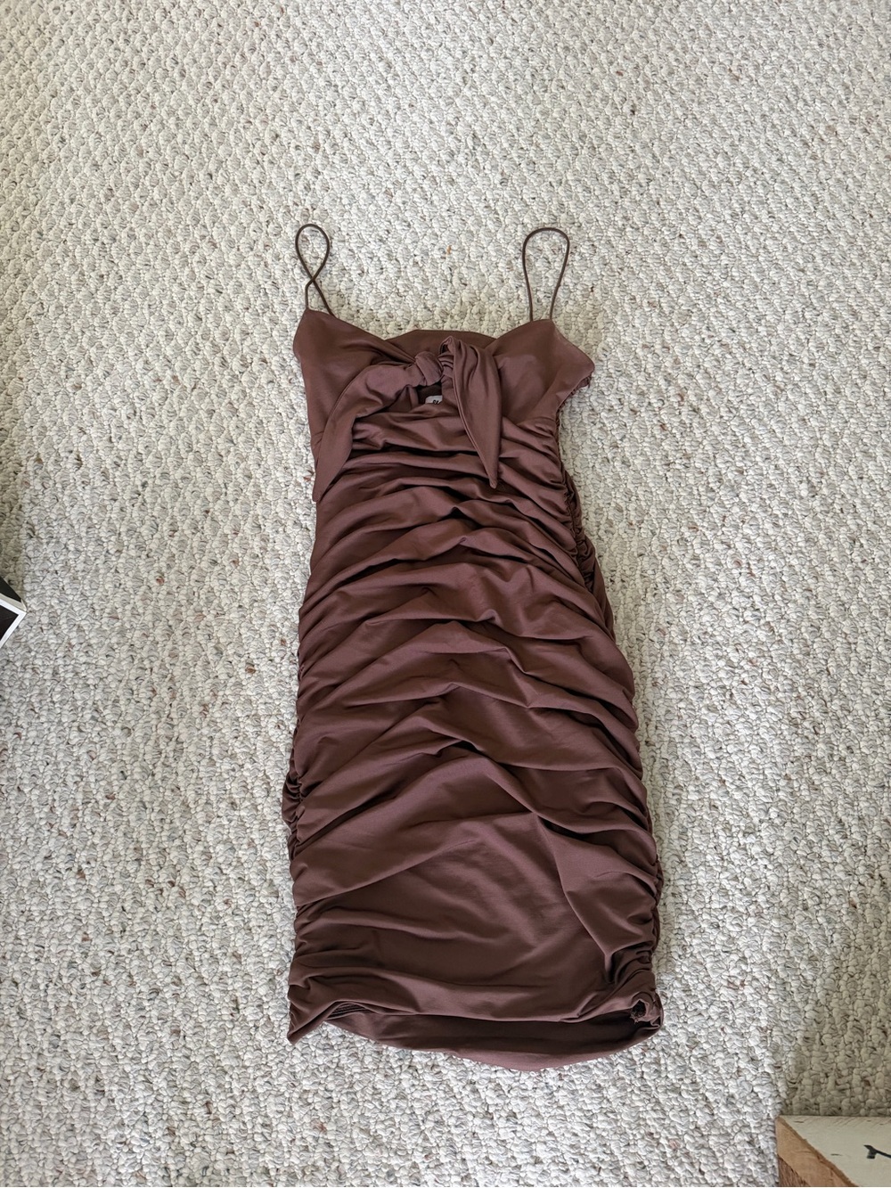 Princess Polly Chocolate Brown Ruched Mini Dress